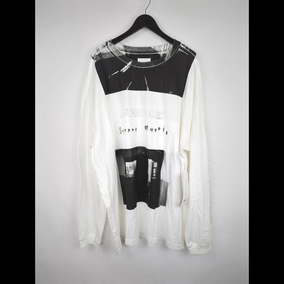 NWT TAKAHIROMIYASHITA THE SOLOIST Sz IT 52 US 42 White Graphic Long Sleeve Shirt